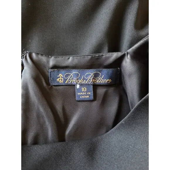 Brooks Brothers Loro Piana Italy Black Wool Sleeveless Classic Dress, Size 10 - Picture 2 of 15